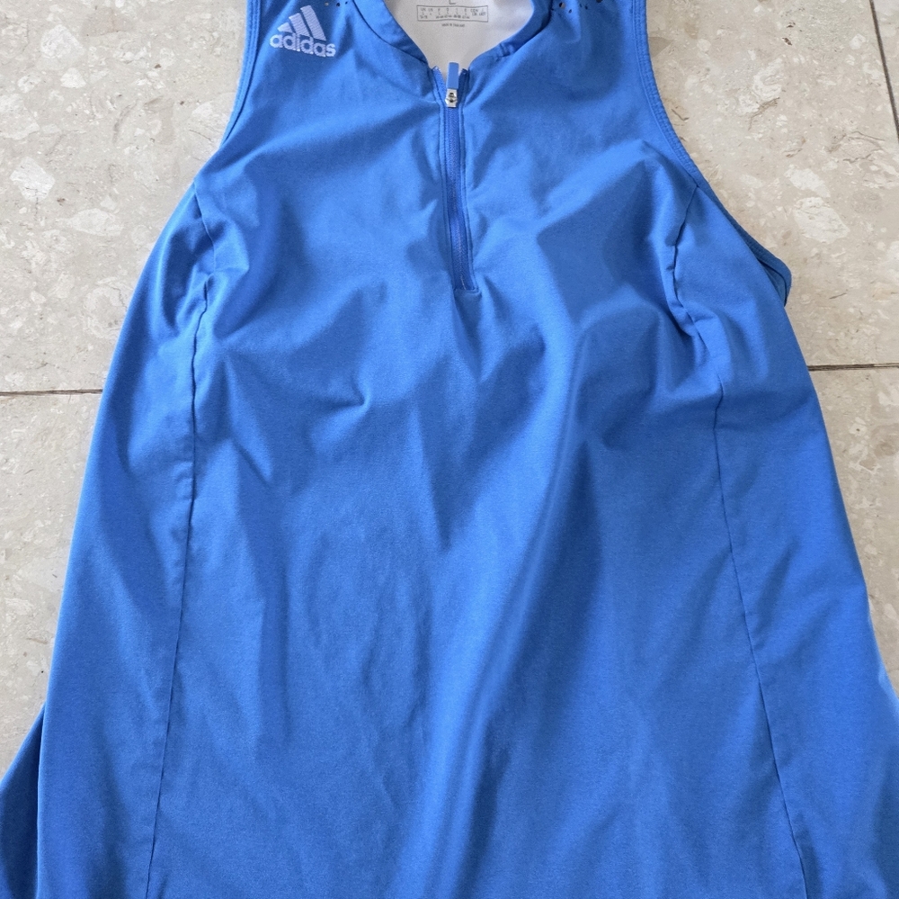 Women's Adidas Sleeveless Racerback Golf Tennis Top - Blue HeatRDY - Large